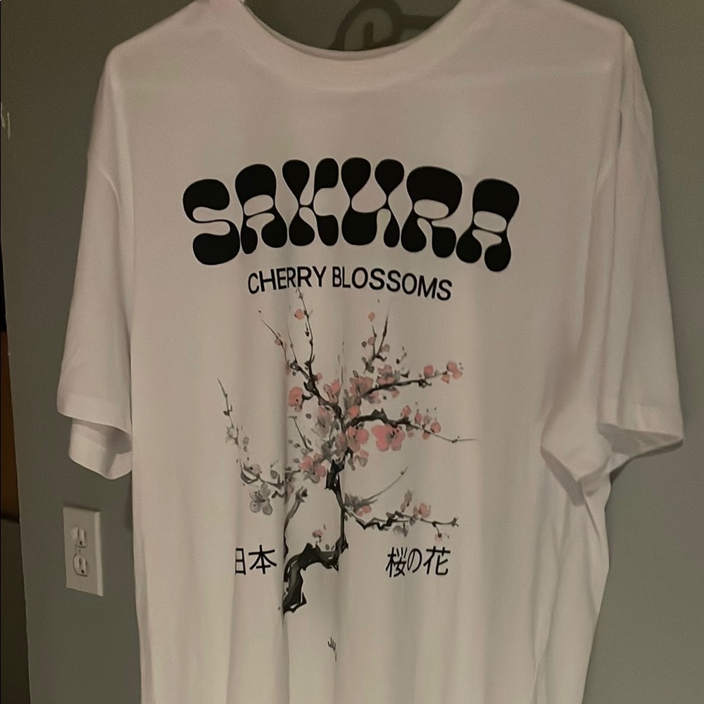 Sakura Cherry Blossoms White T-Shirt
